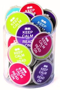 keep calm & read on bulk bookmarks for teens – 75 bookmarks for kids girl’s boys- school student incentives – library incentives – reading incentives – party favor prizes – classroom reading awards!