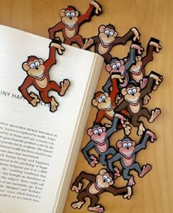 monkey bulk bookmarks for kids girls boys – set of 10 animal bookmarks perfect for school student incentives birthday party supplies reading incentives party favor prizes classroom reading awards!