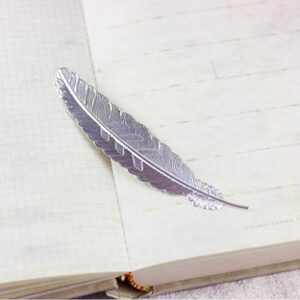 2pcs Feather Metal Bookmark Vintage Classical Delicacy Gifts Silver and Creative