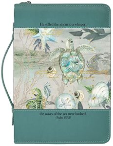 divinity 28315 sea turtle bible cover, large, blue