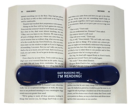 BookBone (TM) - Made in The USA - The Original Weighted Rubber Bookmark - Printed with - Quit Bugging Me… I'm Reading! - Holds Books Open