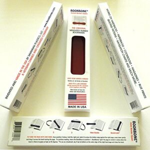 BookBone (TM) - Made in The USA - The Original Weighted Rubber Bookmark - Printed with - Quit Bugging Me… I'm Reading! - Holds Books Open