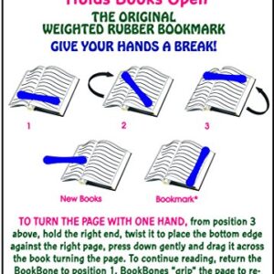 BookBone (TM) - Made in The USA - The Original Weighted Rubber Bookmark - Printed with - Quit Bugging Me… I'm Reading! - Holds Books Open