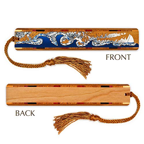 Sailing Stormy Seas Wooden Bookmark with Tassel - Also Available to be Personalized - Made in The USA