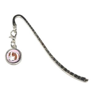 guinea pig – pet critter pink metal bookmark page marker with charm