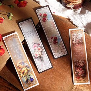 Retro Flower Letters Themed Collection Paper Bookmarks for Books Stationery Creative Book Page Marker Stationery Supplies 30Pieces