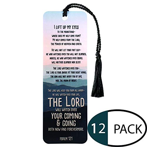 I Lift Up My Eyes Layered Mountains Cardstock Tassel Bookmarks, Pack of 12