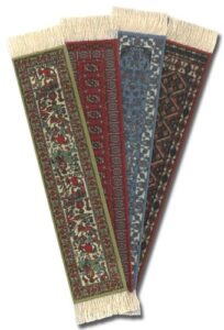 lextra (oriental assortment) bookrug, assorted colors, 7″ x 1.25″, set of four