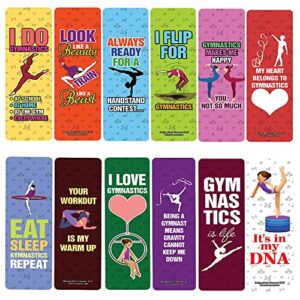 creanoso i do gymnastics bookmarks (10-sets x 6 cards) – daily inspirational card set – interesting book page clippers – great gifts for adults and teens