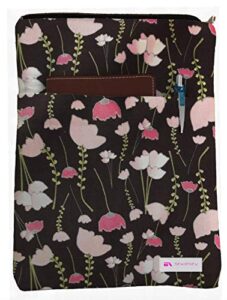 poppy flower book sleeve – book cover for hardcover and paperback – book lover gift – notebooks and pens not included