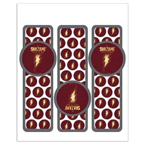 shazam! fury of the gods lightning bolt set of 3 glossy laminated bookmarks