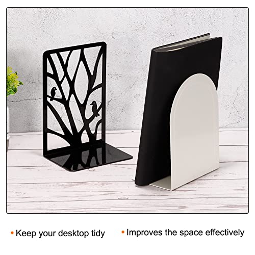 PATIKIL Bookend, 3 Set Bird L-Shaped Metal Book End Organizer for Shelves Stationery Storage, Black