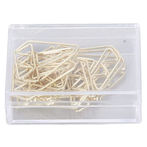 Pssopp 100pcs Gold Creative Shape Paper Clips,Cute Bookmark Marking Clips Diamond Envelope Shape Mini Paper Clips for Office School Home Students Stationery(#2)