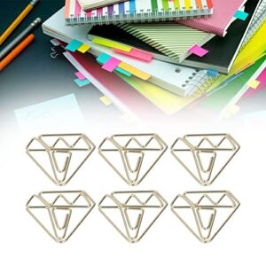 Pssopp 100pcs Gold Creative Shape Paper Clips,Cute Bookmark Marking Clips Diamond Envelope Shape Mini Paper Clips for Office School Home Students Stationery(#2)