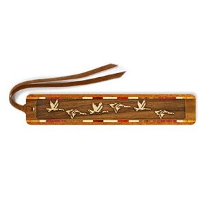 geese, engraved wooden bookmark – also available with personalization – made in usa