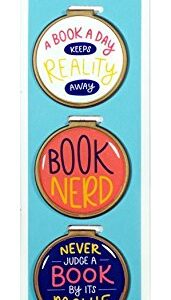 Just Clip it! Quote Bookmarks - (Set of 3 clip over the page markers). Funny Bookmark Set - Ideal for Bookworms of all ages. Adults Men Women Teens & Kids love our fun Domed Designs!