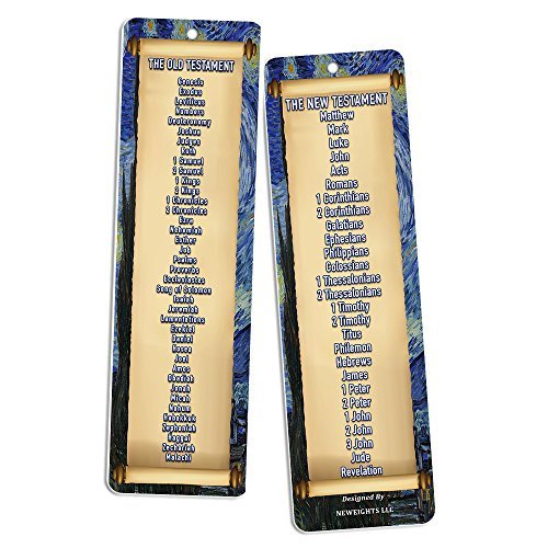 Christian Bookmarks Cards - Books of The Bible Bookmarks (60 Pack) - Collection & Gift with Inspirational Motivational Encouraging Scripture Based Messages