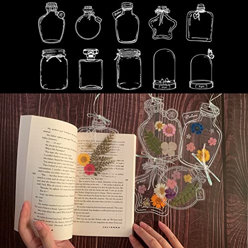 40Pcs Transparent Dried Flower Bookmarks DIY Bookmarks, Flower Bookmarks Maker, Handmade DIY Transparent Beautiful Flower Page