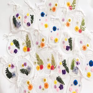 40Pcs Transparent Dried Flower Bookmarks DIY Bookmarks, Flower Bookmarks Maker, Handmade DIY Transparent Beautiful Flower Page