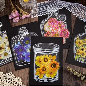 40Pcs Transparent Dried Flower Bookmarks DIY Bookmarks, Flower Bookmarks Maker, Handmade DIY Transparent Beautiful Flower Page