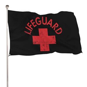 lifeguard banner flag decorations for indoor outdoor garden yard flags funny graphic 3×5 4×7 ft 35×59 in