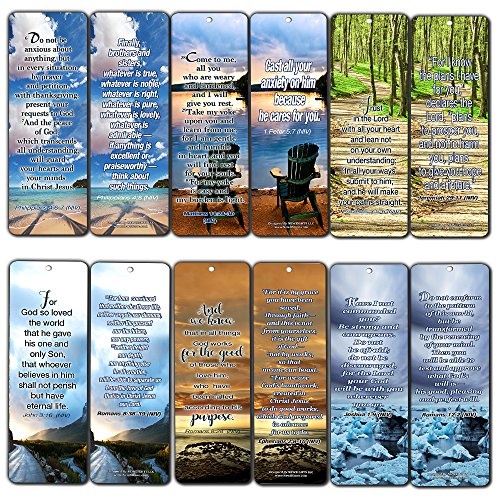 Most Highlighted Bible Scriptures Bookmarks Cards (60-Pack)- NIV Version - Christian Encouragement Gifts - Church Supplies - Stocking Stuffers for Easter Day Thanksgiving Christmas Birthday Everyday