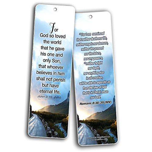 Most Highlighted Bible Scriptures Bookmarks Cards (60-Pack)- NIV Version - Christian Encouragement Gifts - Church Supplies - Stocking Stuffers for Easter Day Thanksgiving Christmas Birthday Everyday