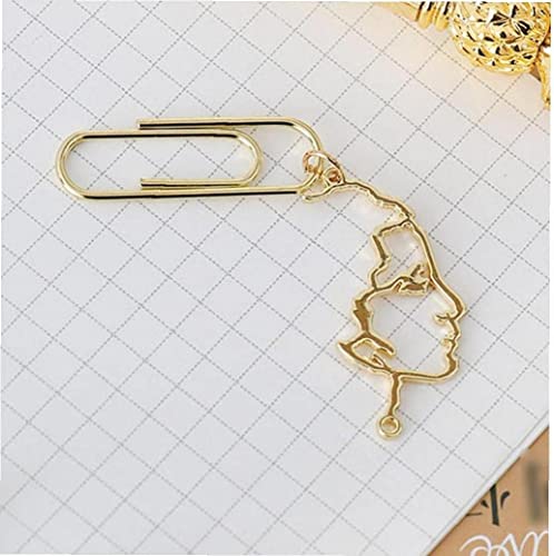 2Pcs Cute Metal Office School Face Paper Clips Bookmark Fine Student Memo Clips Set Stationery Supplies