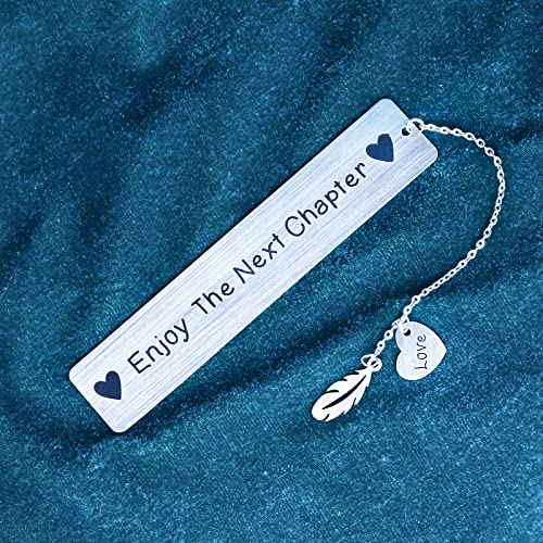 Lettering Bookmark with Chain Inspire Metal Bookmarks Retiring Graduation Birthday Valentines Job Christmas Anniversary Gifts for Book Lovers Students Parents Friends Readers Dad Mom