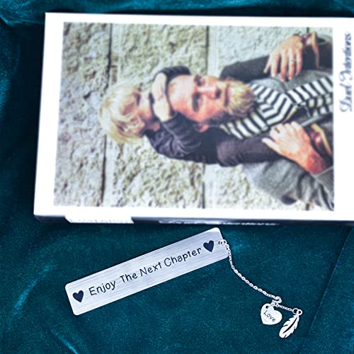 Lettering Bookmark with Chain Inspire Metal Bookmarks Retiring Graduation Birthday Valentines Job Christmas Anniversary Gifts for Book Lovers Students Parents Friends Readers Dad Mom