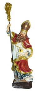 ferrari & arrighetti saint ambrose small statue (12 cm) with gift box and paper bookmark in italian