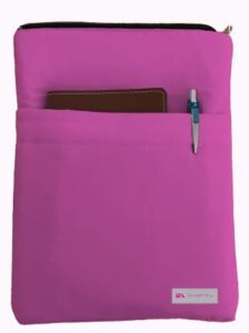fuscia pink book sleeve – luxurious thai silk – book cover for hardcover and paperback – book lover gift – notebooks and pens not included