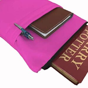 Fuscia Pink Book Sleeve - Luxurious Thai Silk - Book Cover for Hardcover and Paperback - Book Lover Gift - Notebooks and Pens Not Included