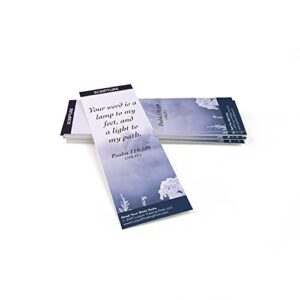 christian bookmark with bible verse, pack of 25, scripture themed, your word is a lamp to my feet, psalm 119:105