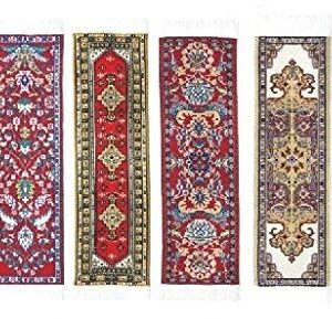 Oriental Carpet Woven Fabric Bookmark - 6 Bookmark Design Collection - Beautiful, Elegant, Cloth Bookmarks! Best Gifts & Stocking Stuffers for Men,Women,Teachers & Librarians!