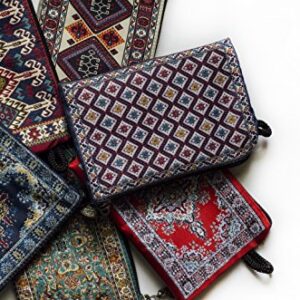 Oriental Carpet Woven Fabric Bookmark - 6 Bookmark Design Collection - Beautiful, Elegant, Cloth Bookmarks! Best Gifts & Stocking Stuffers for Men,Women,Teachers & Librarians!