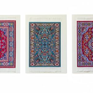 Oriental Carpet Woven Fabric Bookmark - 6 Bookmark Design Collection - Beautiful, Elegant, Cloth Bookmarks! Best Gifts & Stocking Stuffers for Men,Women,Teachers & Librarians!