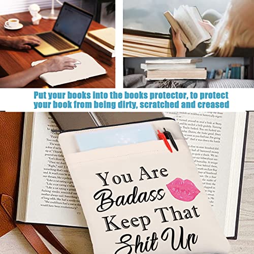 LQRI Funny Badass Gift You are Badass Keep That Shit Up Best Friend Book Sleeve with Zipper Badass Friendship Gift…