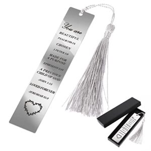 tiesome christian bookmark gifts for women inspirational bible verse bookmark two-sided straight rulers metal bookmarks book lovers birthday christmas for friend bookworms book club religious gift