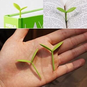 Sprout Little Green Bookmarks Mini Green Sprout Bookmarks Silicone Grass Buds Bookmarks Creative Gifts for Bookworm Book Lovers(Pink)