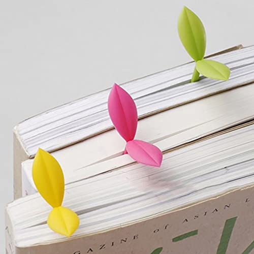 Sprout Little Green Bookmarks Mini Green Sprout Bookmarks Silicone Grass Buds Bookmarks Creative Gifts for Bookworm Book Lovers(Pink)