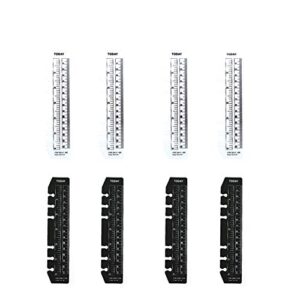 eilova black/clear plastic measuring today ruler quick page finder page marker pouch pvc bookmark ruler for 6-hole binder notebook(a6, 8pack)