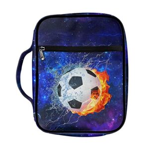 uourmeti galaxy soccer bible covers for women bible book holder with zipper pocket carrying bible case large size bible bags study scripture bag with handle church tote bags