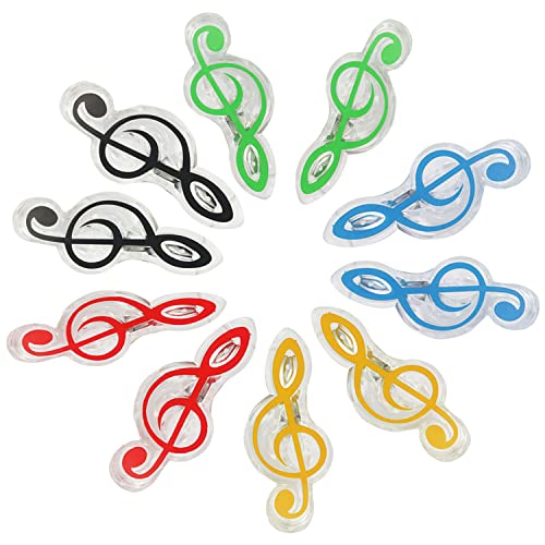 YYANGZ 20PCS Colorful Music Notes Paper Clips Plastic Music Book Clip Music Sheet Clips Music Paper Clip Holder Music Book Page Holder Bookmark Stationery for Music Paper Book