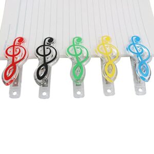 YYANGZ 20PCS Colorful Music Notes Paper Clips Plastic Music Book Clip Music Sheet Clips Music Paper Clip Holder Music Book Page Holder Bookmark Stationery for Music Paper Book