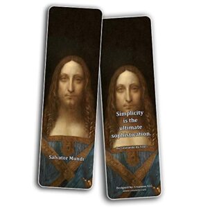 Creanoso Vintage Cards Famous Paintings Bookmarks Set (60-Pack) – Most Expensive Impressionists Art Van Gogh Klimt Salvator Mundi Paul Gauguin – Stocking Stuffers for or Men Women Teens