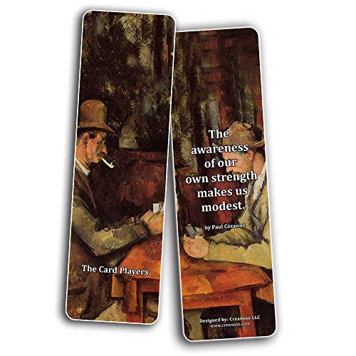 Creanoso Vintage Cards Famous Paintings Bookmarks Set (60-Pack) – Most Expensive Impressionists Art Van Gogh Klimt Salvator Mundi Paul Gauguin – Stocking Stuffers for or Men Women Teens