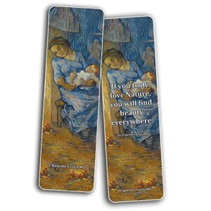 Creanoso Vintage Cards Famous Paintings Bookmarks Set (60-Pack) – Most Expensive Impressionists Art Van Gogh Klimt Salvator Mundi Paul Gauguin – Stocking Stuffers for or Men Women Teens