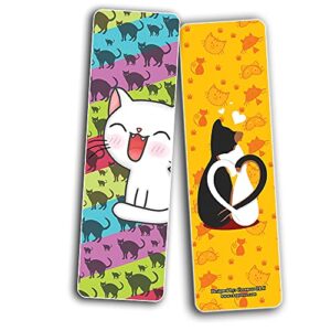 Creanoso Cat Designs Bookmarks (2-Sets X 6 Cards) - Stocking Stuffers Cute Gift Ideas for Children, Teens and Adults