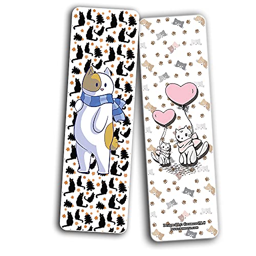 Creanoso Cat Designs Bookmarks (2-Sets X 6 Cards) - Stocking Stuffers Cute Gift Ideas for Children, Teens and Adults